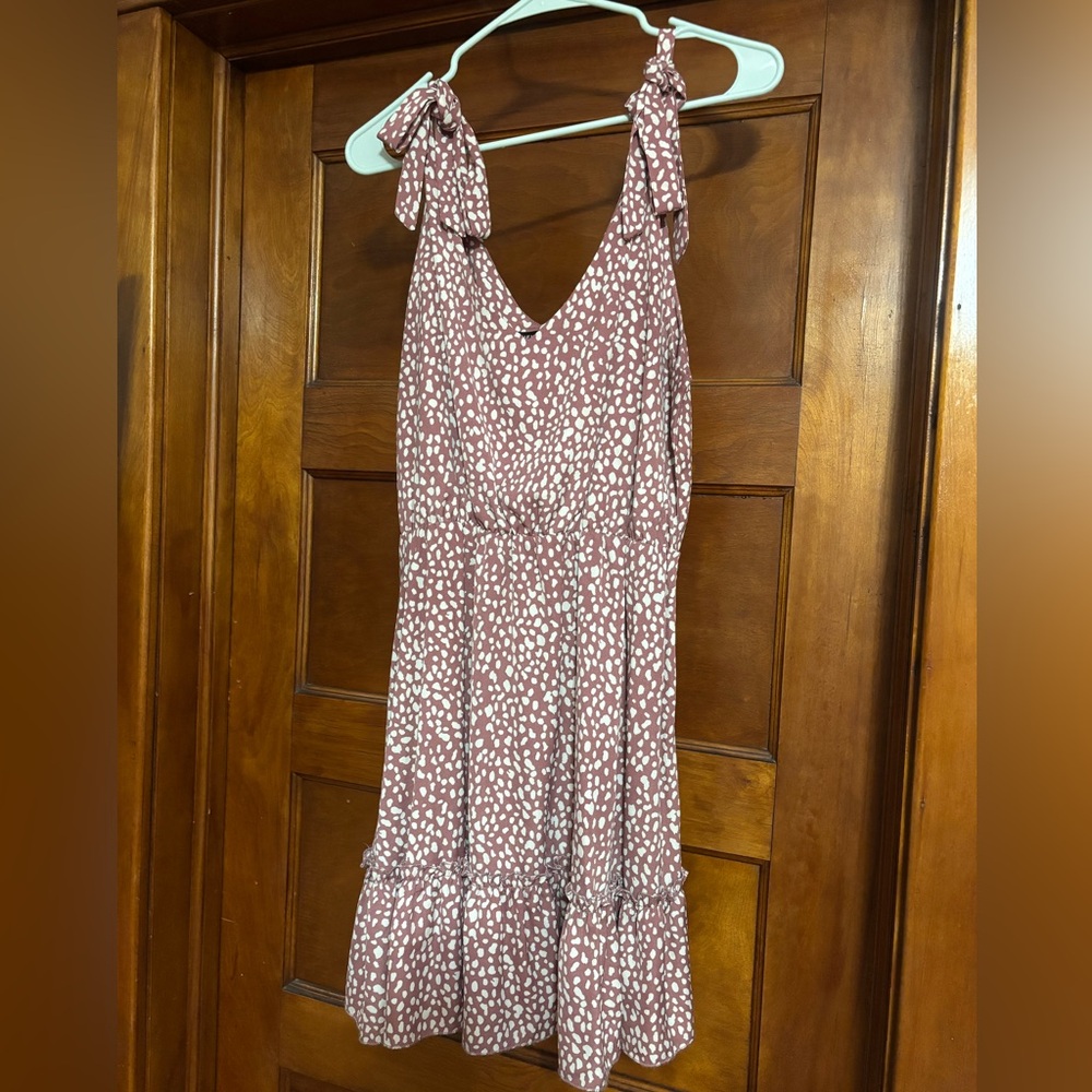 Shein Dusty Rose and White Dress - Picture 2 of 2